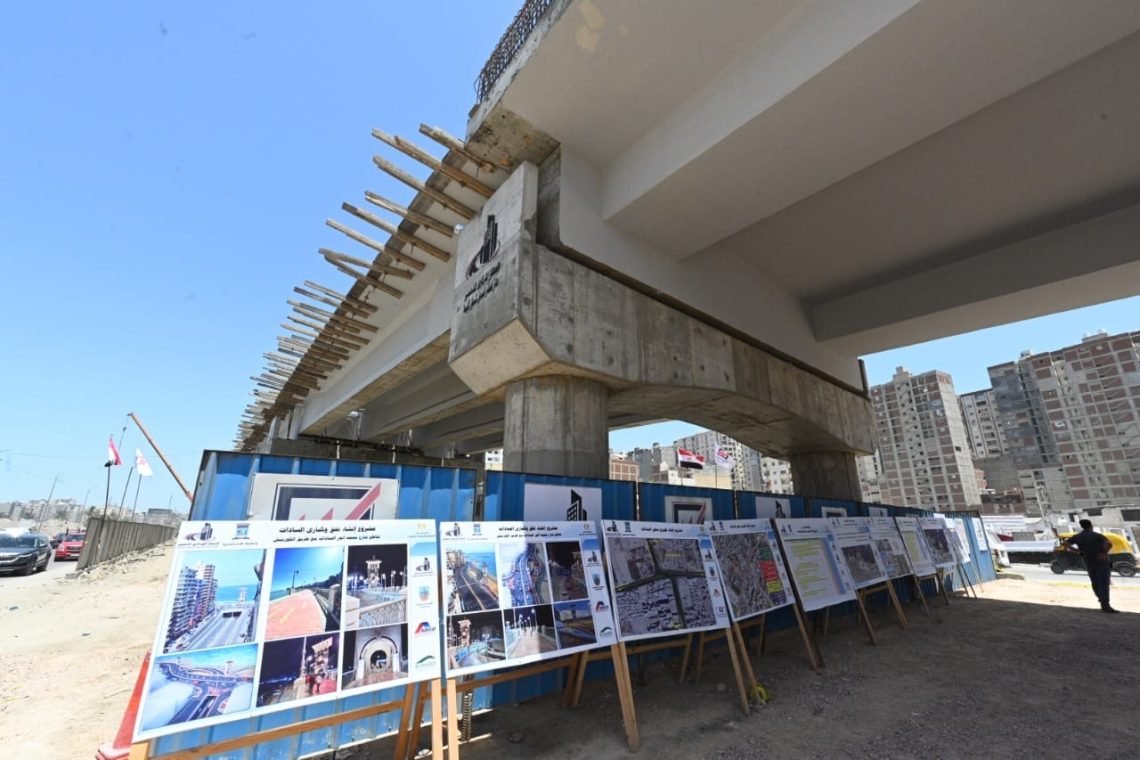 وزير الإسكان ومحافظ الإسكندرية يتفقدان مشروع إنشاء كوبرى على مستويين لربط شارع السادات بالطريق الساحلى الدولى